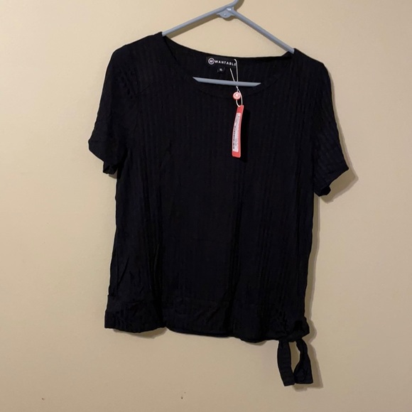 Tops - Wantable, Hacci Side Tie Rib Tee, Black, size XL, NWT